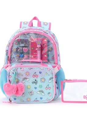 Adorable Kids Sequin Backpack with stationary set and Lunch Bag NWT